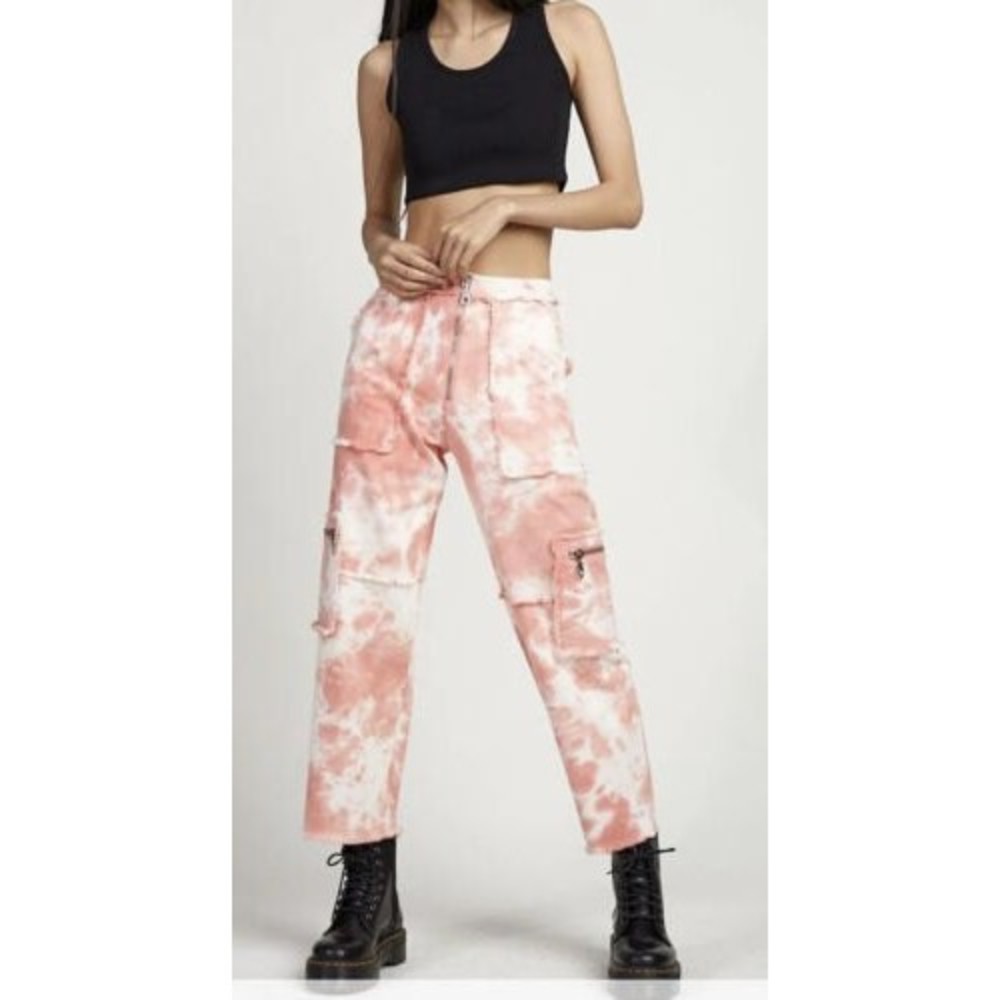 The Ragged Priest high waisted Tie-Die Wide Leg Pants Sz S /27x26
